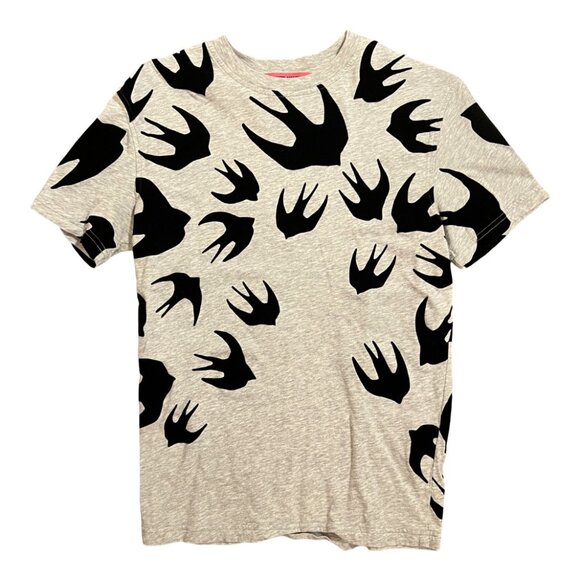 Alexander McQueen Tops - *CLEARANCE!!! Authentic MCQ Alexander McQueen Grey Swallow Printed T-Shirt - XS